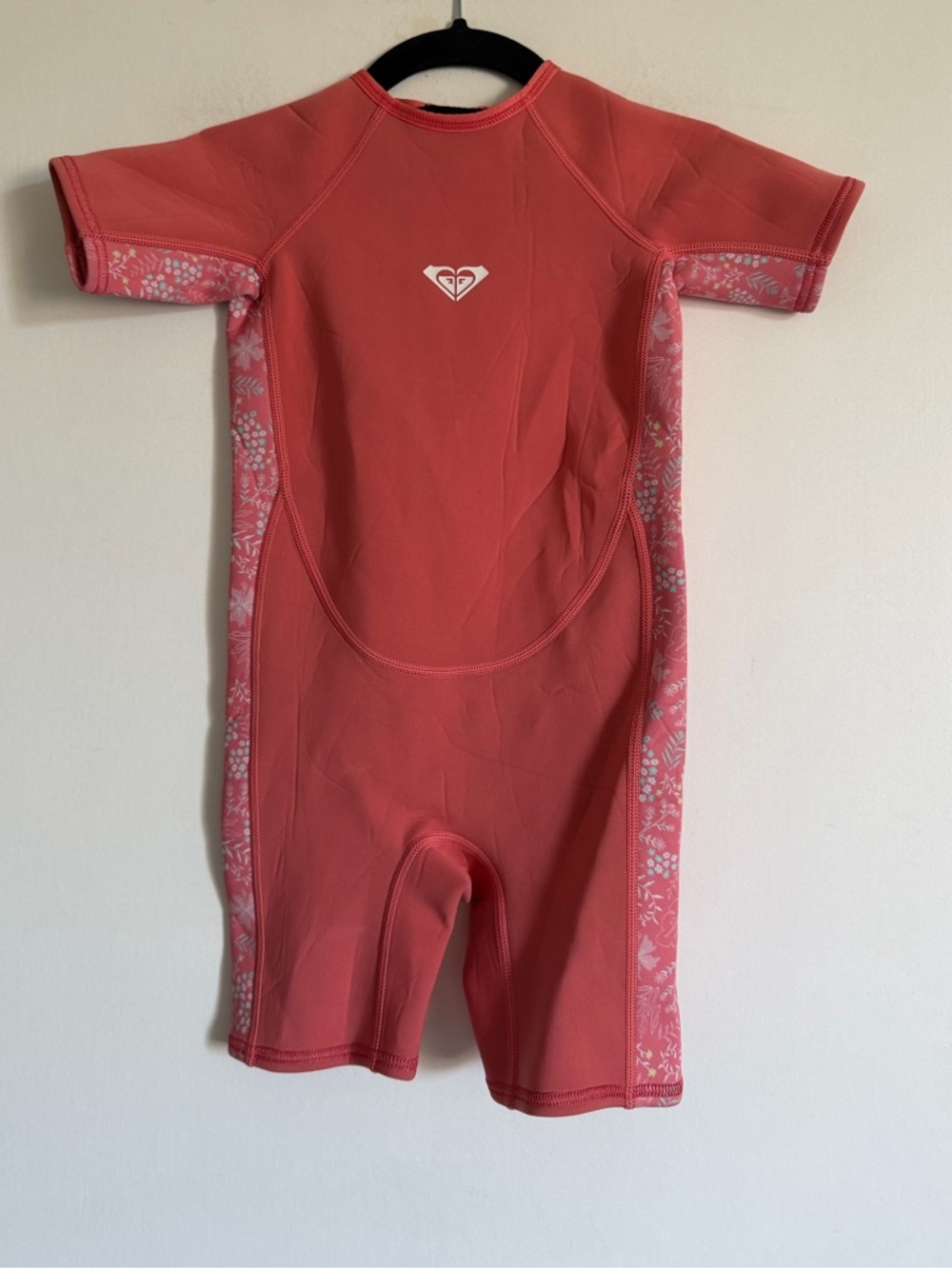 Roxy Toddler Coral Kids Beach Short Sleeve Zip Up Wetsuit size 4T